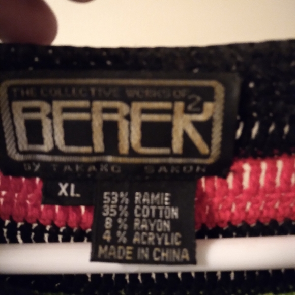 Vintage Berek Beaded Crochet Boho Aztec Cardigan, XL - Picture 9 of 16